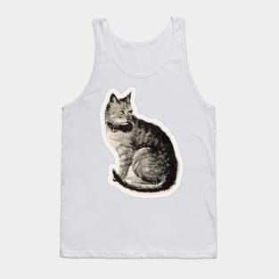 Cat vintage drawing Tank Top